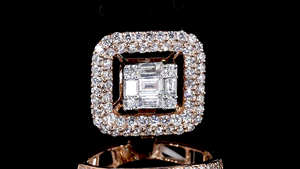 Designer 18K Solid Gold Chandelier <b>Earrings</b> Lab Grown Diamonds Rhodium Plated IGI Certified | Premium Wedding/Evening Jewelry - Product Image 3