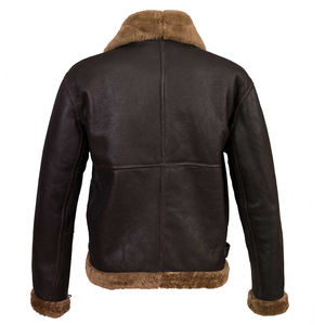 Veste en cuir véritable en cuir de vachette personnalisée en usine veste de motard à col en fourrure à la mode pour hommes veste en cuir pour hommes printemps et automne - Product Image 3