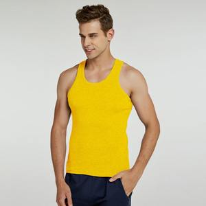 Camiseta sin mangas de gimnasio acanalada con logotipo personalizado para hombre, chaleco de entrenamiento deportivo de algodón sin mangas de peso pesado para correr - Product Image 1