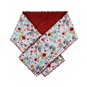 Hot Sale Floral White Embroidered 100% Organic Cotton GOTS Certificate High Quality Super Dual Sided Linen Style Table <b>Runners</b> - Product Image 1