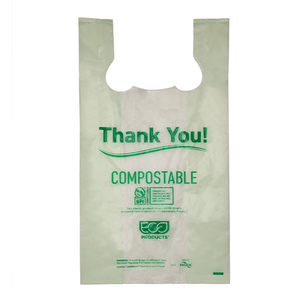 Vente en gros de sacs de courses en plastique PE biodégradables personnalisés sac à poignée en plastique de t-shirt jetable pour supermarché - Product Image 3
