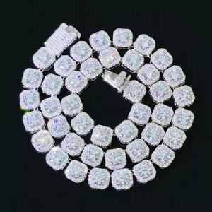 Trendy Unisex 10K Yellow Gold <b>Tennis</b> Chain <b>Necklace</b> 4MM Bezel Setting Moissanite Diamond Cut 18 Inch Iced Engagement Gift 2 - Product Image 3