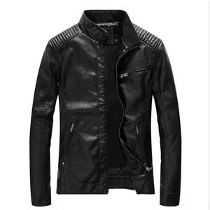 Automne hiver hommes décontracté fermeture éclair PU veste en cuir hommes vêtements mince à manches longues en cuir mode veste moto veste - Product Image 4