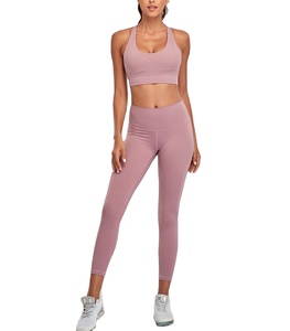 Conjunto de Yoga al por Mayor para Mujer, Sujetadores Deportivos, Pantalones Cortos de Entrenamiento con Efecto Push-Up, Gimnasio con Cierre de Cordón, Conjuntos de Yoga con Estampado Sólido - Product Image 1