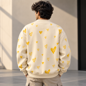 Oversized Cotton <b>Sweatshirt</b> <b>Men</b> Loose Fit Crewneck Pullover Casual Streetwear Winter Apparel Wholesale Supplier - Product Image 2