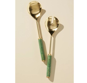 Serveur de salade en corne de qualité supérieure ensemble de 2 pièces avec poignée en résine outils de cuisine de mélange de salade personnalisés au meilleur prix - Product Image 2