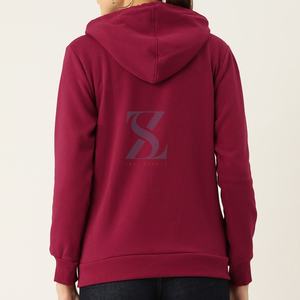 Ropa de mujer de talla OEM sudaderas con capucha con cremallera bloqueada de color pesado para mujer sudaderas con capucha con cremallera hechas de poliéster y algodón para mujer - Product Image 2