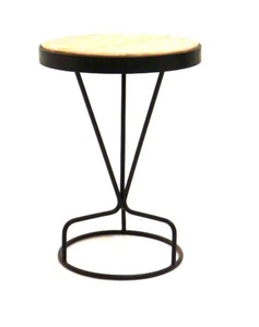 Venta caliente Muebles de sala de estar Tablero de madera maciza con base de metal Mesa auxiliar Diseño moderno Mesa auxiliar de forma única - Product Image 6