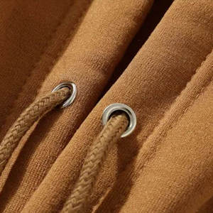 Elevate your casual wardrobe with this men's tracksuit set in a rich brown color. The set includes a cozy pullover hoodie - Product Image 5