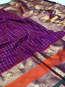 Nouveaux tissus de conception sari de mariage pur Jacquard avec travail Dari pour les femmes vente en ligne - Product Image 2