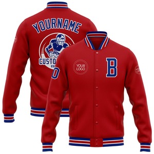 Blouson aviateur rouge Royal-blanc personnalisé veste Varsity Letterman à pression intégrale veste Streetwear coupe-vent veste universitaire vintage pour homme - Product Image 1