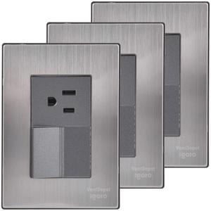 Plaque de contact effaçable facile à utiliser, MXIOU-003, 3 pièces, Contact/Effaceur, 125-250VAC, 10/15A, 50/60Hz, Plaqué/Oxford, Acier inoxydable - Product Image 1