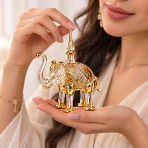 Contenants d'attar de collection, flacons de parfum en verre faits à la main en Égypte, en forme d'éléphant, décoratifs - Product Image 2