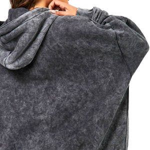 Sudadera con capucha de lavado ácido hecha a medida para mujer, ropa de invierno con estilo, MOQ bajo, cantidad a granel con servicio OEM, novedad de 2024 - Product Image 5