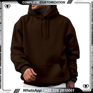 เสื้อมีฮู้ดสีพื้นสำหรับผู้ชายกำหนดโลโก้แบบเรียบง่าย - Product Image 2