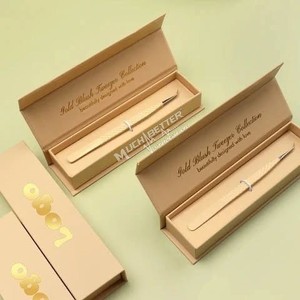 Juego de pinzas para pestañas de volumen con punta de fibra de etiqueta privada personalizada Pinzas para pestañas de acero inoxidable para extensión de pestañas con rosa claro - Product Image 2