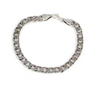 925 Sterling <b>Silver</b> 0.6mm Rhodium & Gold Plated Vintage Religious Patterned Chain <b>Bracelet</b> with Pearl <b>Charm</b> <b>Bracelets</b> Type - Product Image 2