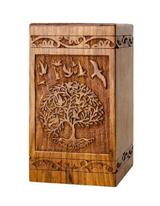 Venta al por mayor de urnas de cremación de madera hechas a mano de estilo americano moderno adulto hombre mujer funerario urnas decorativas - Product Image 3