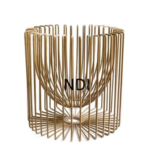 Mesa de comedor superior comida fruta vegetal diseño de lujo forma personalizada chapado en oro acabado fruta contenedor de almacenamiento cesta - Product Image 2