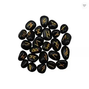 High Quality black obsidian Rune Set : Wholesale Gemstone obsidian Rune Set / Bulk Gemstone Wholesaler , bulk obsidian rune set
