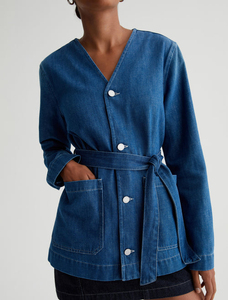 Chaqueta Vaquera de Algodón Transpirable con Estampado, de Secado Rápido, Estilo Casual Urbano para Mujer, Diseño Personalizable, Precio Competitivo - Product Image 4