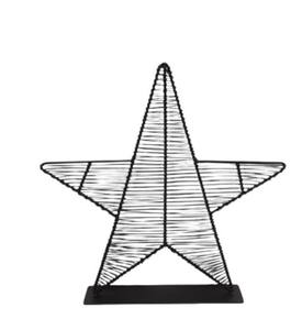 Petite étoile décorative en fer noir avec base, artisanat en métal, lune et étoile pour la décoration de table de fête et de Noël - Product Image 2