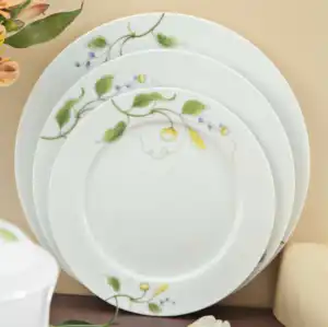 OEM 7'' Home restaurant platos dinner dishes plates, custom solid floeral pattern melamine plates wholesale manufacture