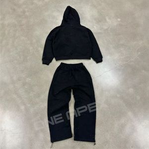 Fabricants de survêtements à la mode de haute qualité Sweat à capuche zippé et survêtement Ensemble deux pièces en strass Survêtements - Product Image 2