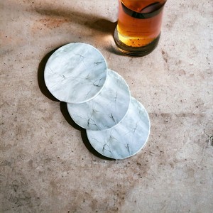 Marble <b>Ceramic</b> <b>Coasters</b> Set Of 6 With Gold Holder - Product Image 1