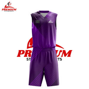 Vêtements de sport d'été en gros, respirants, antibactériens, à séchage rapide, ensembles d'uniformes de basket-ball grande taille, logo personnalisé, appliqué - Product Image 4