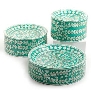 Présentoir à gâteau en bois de luxe personnalisé avec incrustation de nacre, outil élégant de décoration de desserts de mariage de style INS - Product Image 6