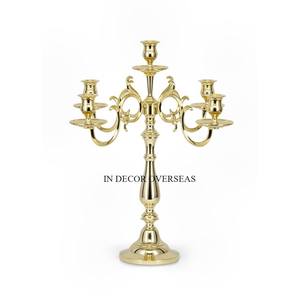Candelabro de 5 brazos de diseño elegante pulido brillante de plata de metal de calidad exclusiva con intrincados detalles de decoración de boda uso - Product Image 6