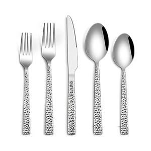 Juego de cubiertos con mango largo decorativo plateado, tenedores, cucharas, cuchillo, cubiertos, juego de cubiertos de acero, juego de cubiertos de acero inoxidable - Product Image 6