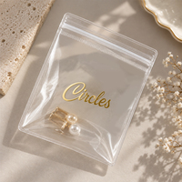 Sacs en PVC auto-adhésifs imprimés sur mesure, sacs en PVC transparents à fermeture éclair, pochettes d'emballage pour bijoux, petits sacs en PVC refermables pour boucles d'oreilles, bracelets, bagues