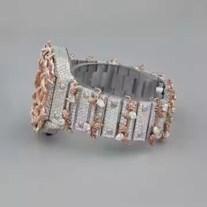 Nuevo reloj Iced Out de acero inoxidable brillante hecho a mano con busto hacia abajo VVS Moissanite relojes de diamantes para joyería de moda - Product Image 3