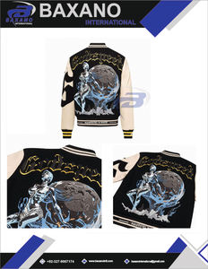 Veste universitaire de luxe pour hommes, hiver, personnalisable, en laine, streetwear, logo sur le devant - Product Image 6