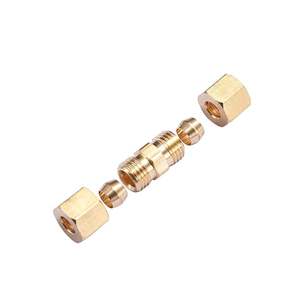 Raccord de tube en laiton durable, raccord de compression, connecteur, joint de tuyau droit pour systèmes pneumatiques CVC - Product Image 1