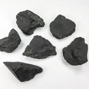 Vente en gros de pierres précieuses d'agate, shungite, pierre brute naturelle, cristal de guérison, pierre brute polie, chakra noir, Feng Shui pour la maison - Product Image 5