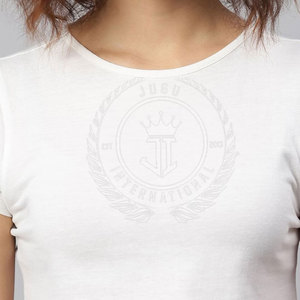 T-shirt pour femme à manches courtes, col rond, qualité supérieure, écologique, décontracté, été, vente en gros, MOQ faible, personnalisable - Product Image 3