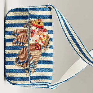 Large Capacity Velvet Fabric Hand Beaded Embroidered Portable Travel Cosmetic Jewelry <b>Storage</b> <b>Bag</b> Foldable Zipper <b>Multipurpose</b> - Product Image 1