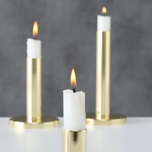 Bougeoir conique en métal plaqué or pour décoration de maison et de mariage en laiton de style vintage pour décoration d'éclairage de table - Product Image 2