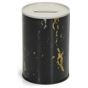 Tirelire ronde en métal Kontensan Marble Black 0,3L et porte-monnaie EF15050 73x110mm Turquie - Product Image 4