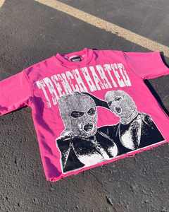 Camiseta de algodón recortada en caja para hombre, ropa de calle personalizada, camiseta de peso pesado, camisetas gráficas de lavado ácido con estampado Vintage - Product Image 2