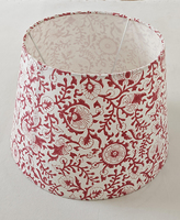 Elegante Pantalla de Lámpara de Algodón Plegada Hecha a Mano, Estilo Industrial Moderno, Ecológica, Ligera, con Estampado Floral Vintage, Rojo Intenso