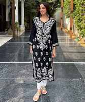 Robes pakistanaises Sonia pour femmes, costumes prêts à porter pour filles et femmes, tenues vintage courtes pour fêtes, élégantes kurti
