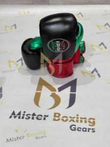 Gants de boxe noir rouge vert pas de boxe pas de vie fermeture à sangle réglable Style mexicain gants Pro équipement d'entraînement - Product Image 4