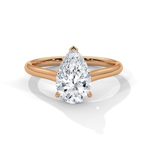 2.0ct Pear Cut Moissanite <b>Solitaire</b> <b>Ring</b> 925 Sterling <b>Silver</b> Classic Engagement Band - Product Image 2