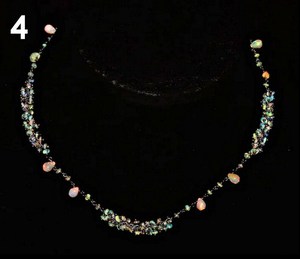 Collier d'opale véritable naturelle 925 fil d'argent Sterling enveloppé de perles bijoux faits à la main cadeau élégant pour elle pierre précieuse minimaliste - Product Image 4