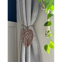 Rideau de conception de feuille de macramé fait à la main pour le salon matériel de corde de coton de macramé pour la décoration de maison de ferme