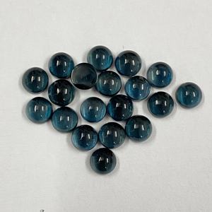 Meilleur achat beau naturel 7mm topaze bleue de londres ronde Cabochon à dos plat pierres précieuses en vrac au prix de gros - Product Image 4